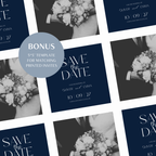 Old Money Navy Wedding Website Template with RSVP | Canva Template