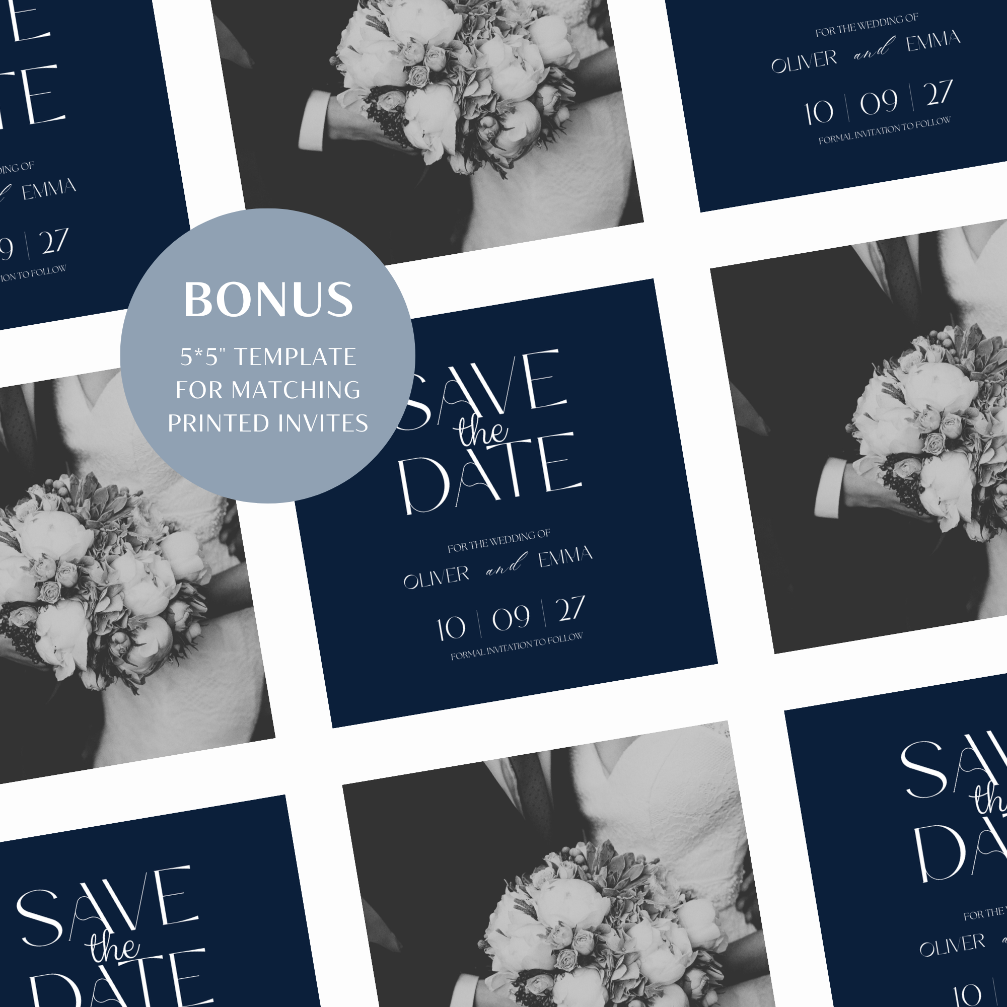 Old Money Navy Wedding Website Template with RSVP | Canva Template