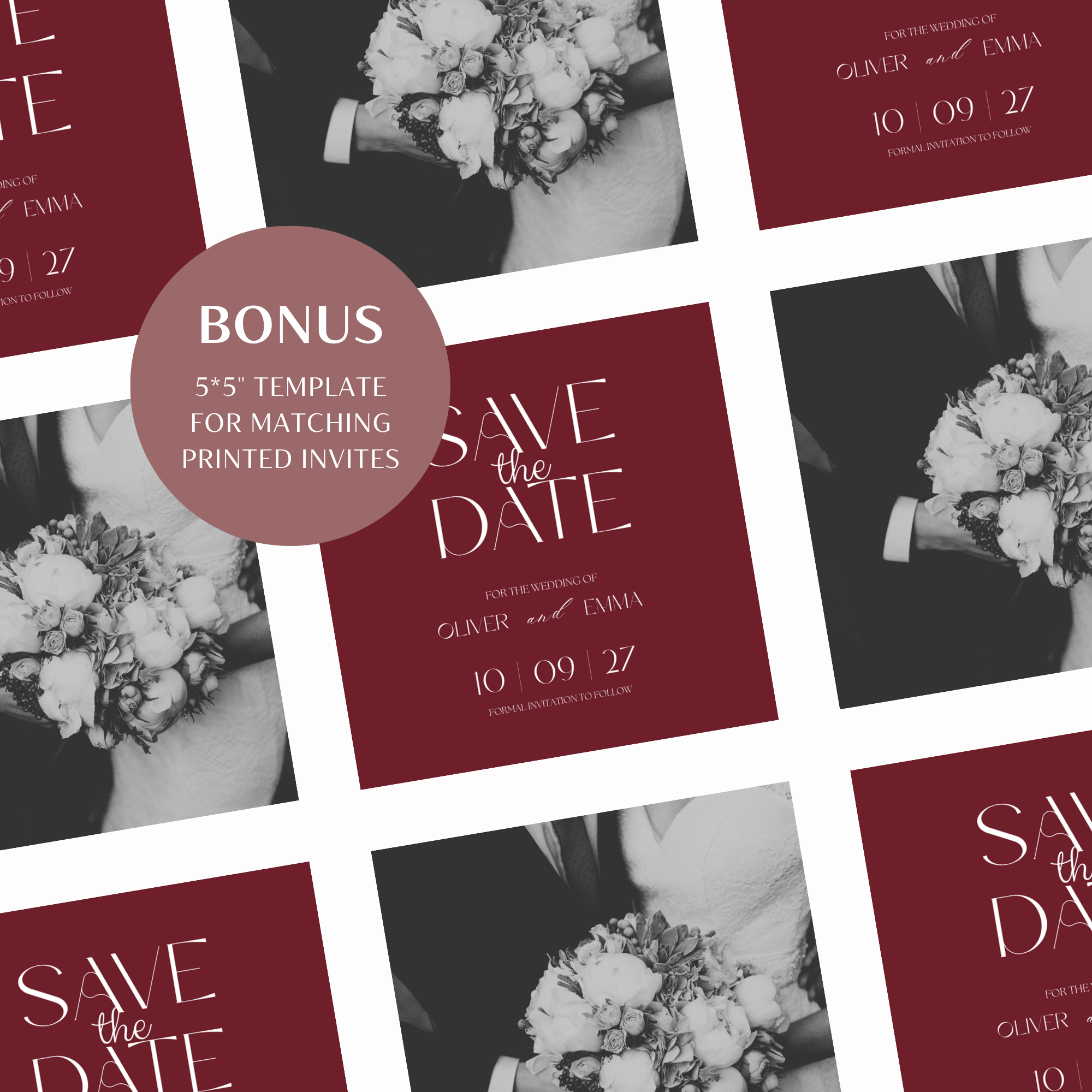 Old Money Deep Cherry Wedding Website Template with RSVP | Canva Template