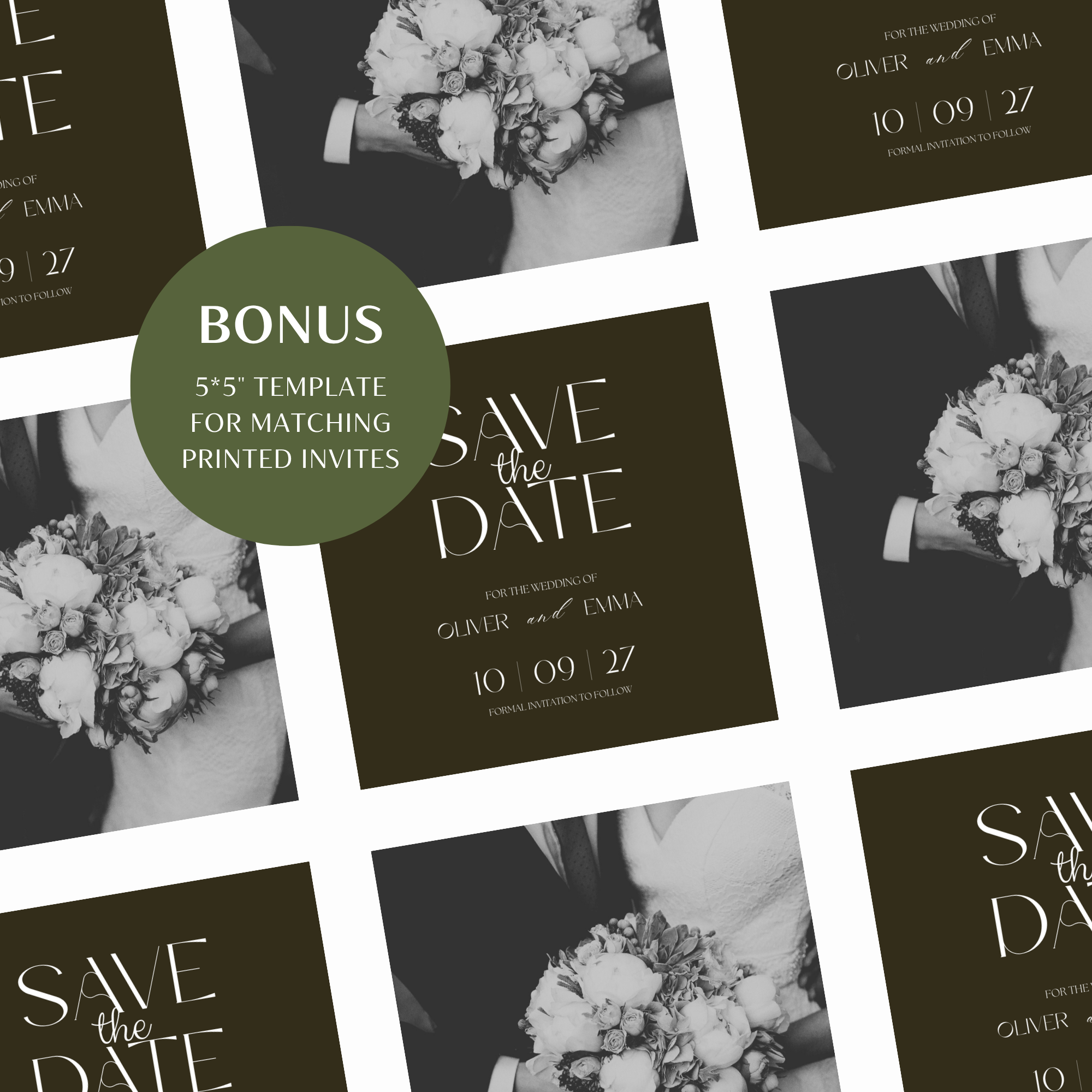Old Money Forest Moss Wedding Website Template with RSVP | Canva Template