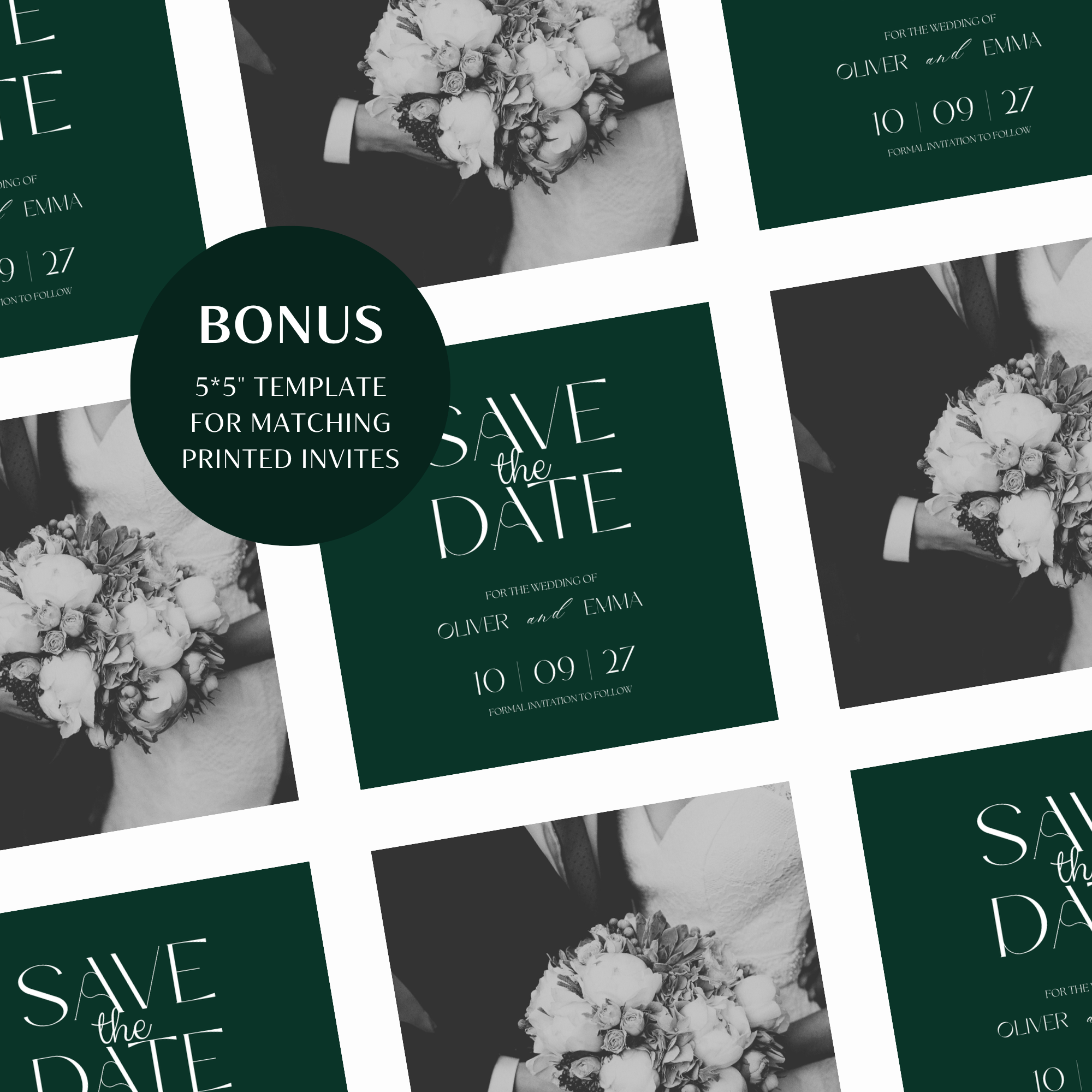 Old Money Emerald Wedding Website Template with RSVP | Canva Template
