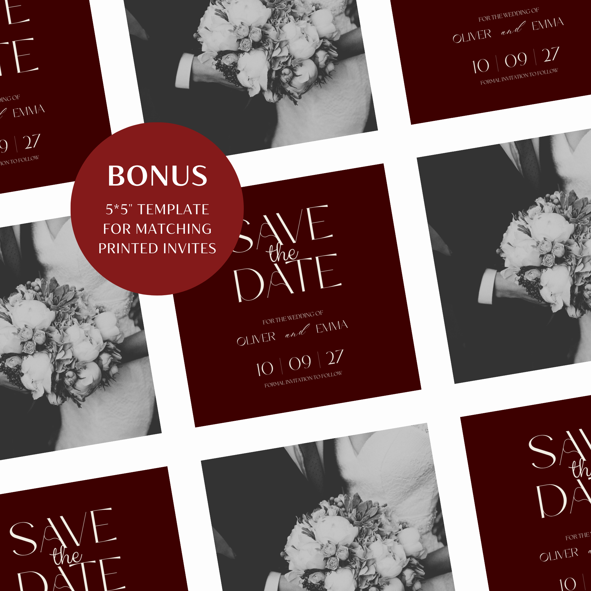 Old Money Cabernet Wedding Website Template with RSVP | Canva Template