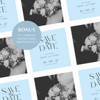 Pale Blue Wedding Website Template with RSVP | Canva Template