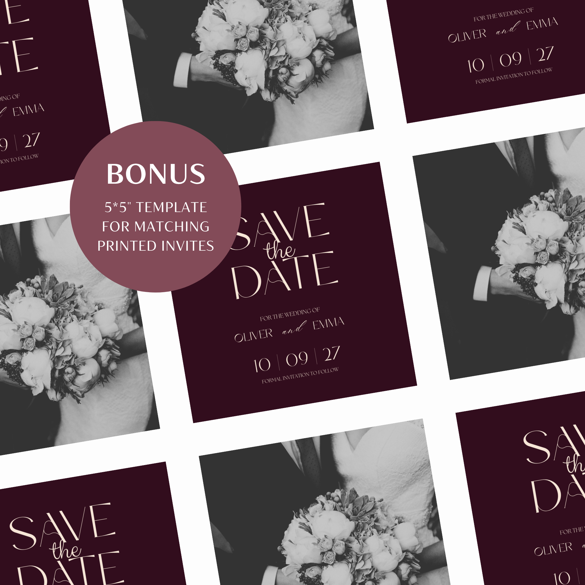 Old Money Plum Wedding Website Template with RSVP | Canva Template