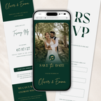 Emerald & Gold Classic Save the Date Wedding Invitation Website Template