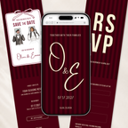 Burgundy Kids Save the Date Website Template | Old Money Style