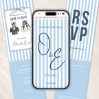 Dusty Blue Kids Save the Date Website Template | Old Money Style
