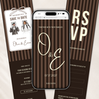 Espresso Brown Kids Save the Date Website Template | Old Money Style