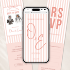 Pearl Blush Kids Save the Date Website Template | Old Money Style