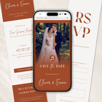 Terracotta Classic Save the Date Wedding Invitation Website Template