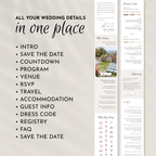 White & Beige Wedding Website Template with RSVP | Canva Template