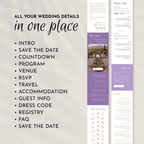 Lavender & Baby’s Breath Wedding Website Template with RSVP | Canva Template