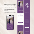 Lilac Classic Save the Date Wedding Invitation Website Template