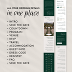 Old Money Emerald Wedding Website Template with RSVP | Canva Template