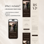 Espresso Brown Classic Save the Date Wedding Invitation Website Template