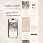 Pearl & Champagne Classic Save the Date Wedding Invitation Website Template