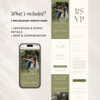 Sage Green Classic Save the Date Wedding Invitation Website Template