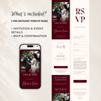 Burgundy Classic Save the Date Wedding Invitation Website Template