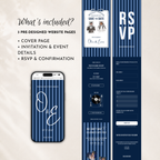 Navy Kids Save the Date Website Template | Old Money Style