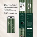 Emerald Green Kids Save the Date Website Template | Old Money Style