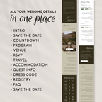 Old Money Forest Moss Wedding Website Template with RSVP | Canva Template