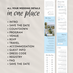 Pale Blue Wedding Website Template with RSVP | Canva Template