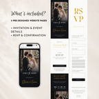 Black & White Classic Save the Date Wedding Invitation Website Template