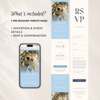 Dusty Blue Classic Save the Date Wedding Invitation Website Template