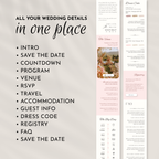 Pink & Champagne Wedding Website Template with RSVP | Canva Template