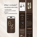 Espresso Brown Kids Save the Date Website Template | Old Money Style