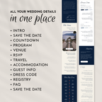 Old Money Navy Wedding Website Template with RSVP | Canva Template