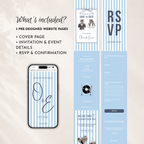Dusty Blue Kids Save the Date Website Template | Old Money Style