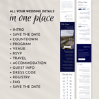 Navy Wedding Website Template with RSVP | Canva Template