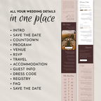 Coffee & Beige Wedding Invitation Website Template with RSVP & Music
