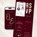 Old Money Burgundy Kids Wedding Invitation Website for Save the Date