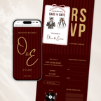 Old Money Cabernet Kids Wedding Invitation Website for Save the Date