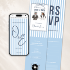 Old Money Dusty Blue Kids Wedding Invitation Website for Save the Date