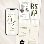 Old Money Ivory & Olive Kids Wedding Invitation Website for Save the Date