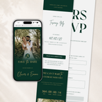 Emerald & Gold Save the Date Website Template | Classic Wedding Invitation