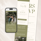 Sage Green Save the Date Website Template | Classic Wedding Invitation