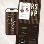 Old Money Espresso Brown Kids Wedding Invitation Website for Save the Date