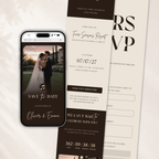 Espresso Brown Save the Date Website Template | Classic Wedding Invitation