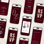 These Kids Save the Date Website in Burgundy Old Money Wedding Style