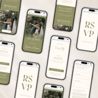 Sage Green Digital Wedding Invitation | Save the Date Website Template