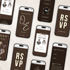 These Kids Save the Date Website in Espresso Brown Old Money Wedding Style