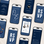 These Kids Save the Date Website in Navy Old Money Wedding Style