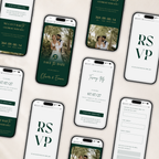 Emerald & Gold Digital Wedding Invitation | Save the Date Website Template