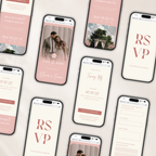 Blush Pink Digital Wedding Invitation | Save the Date Website Template