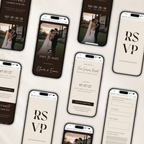 Espresso Brown Digital Wedding Invitation | Save the Date Website Template