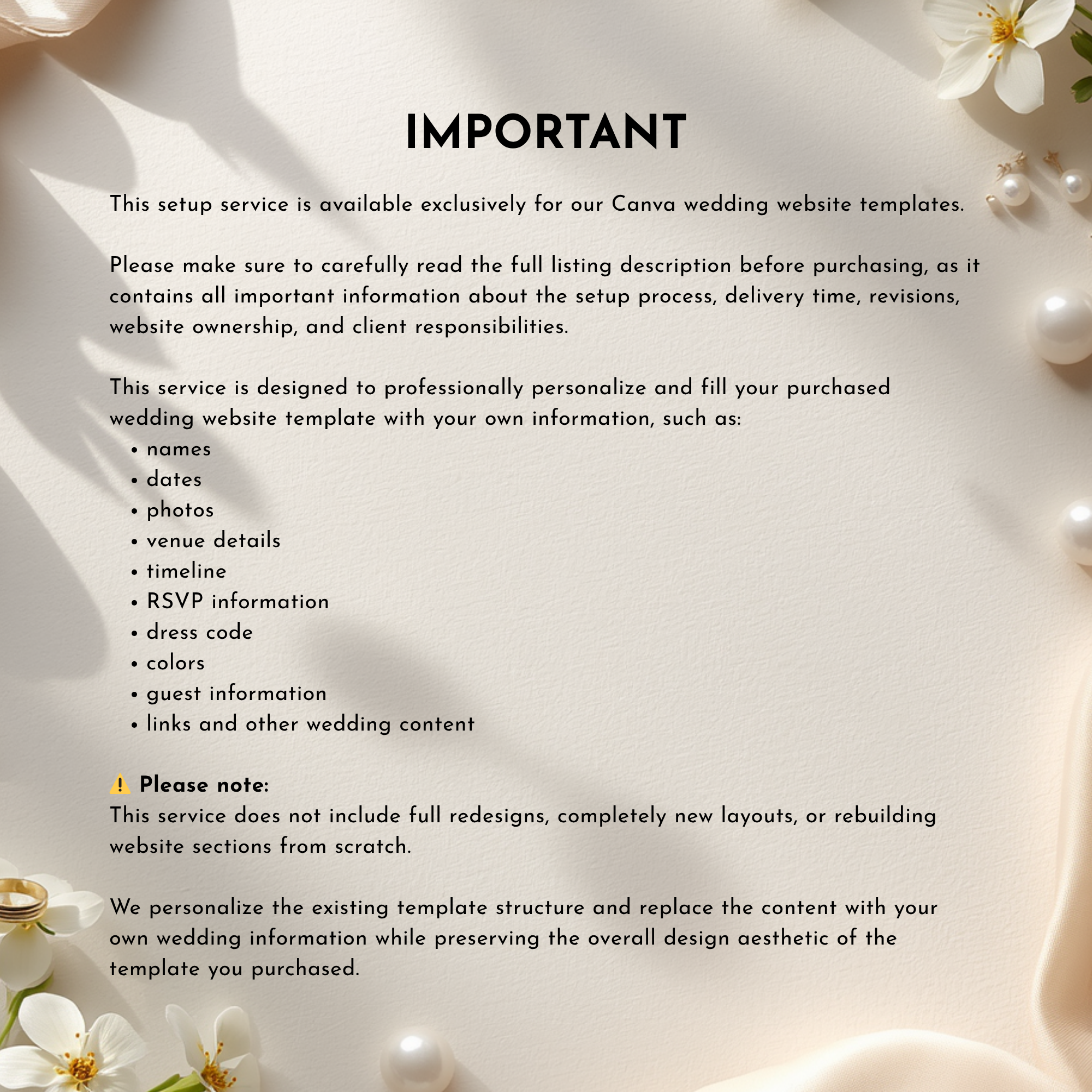 Wedding Website Setup Service | Personalized Canva Website
